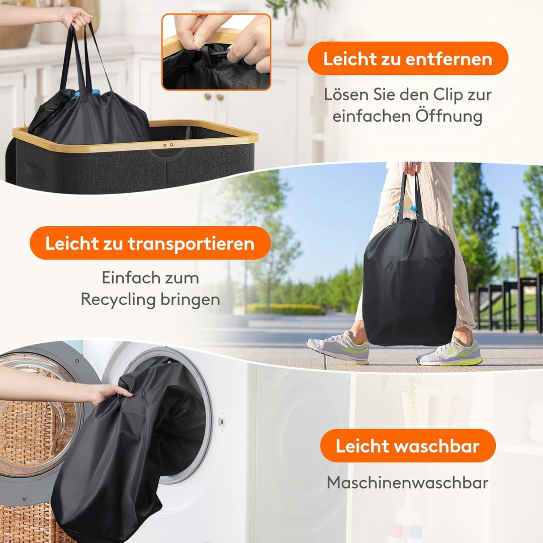 Lifewit 120L Pfandflaschen Sammelbehälter, Flaschen Organizer mit Deckel, Flaschensammler Leergut 2