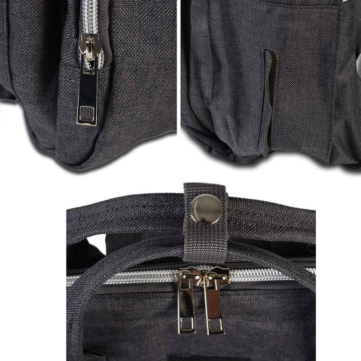 Cangaroo Kinderwagentasche Amelia, Rucksack Hauptfach, Seitenfächer Tragegriffe, Farben:grau, Grau
