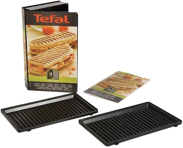 Tefal Snack Collection Box, mit 2 Panini-Grillplatten + Rezeptbuch, kompatibel mit Tefal XA800312 Sn