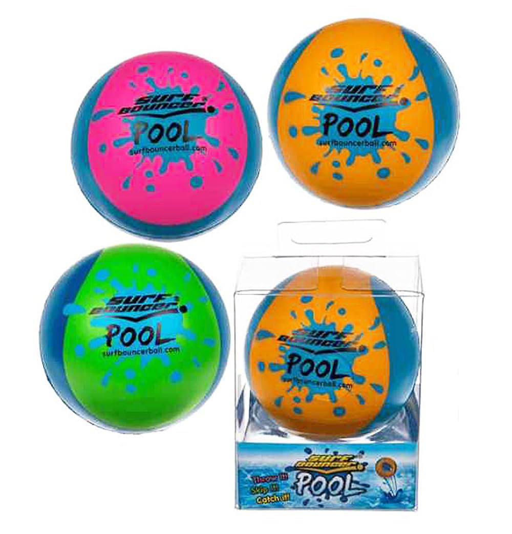 Soft Springball Pool Ball D:7 cm (3er Set) - Surf Bouncer Pool Ball springt übers Wasser, Wasserball