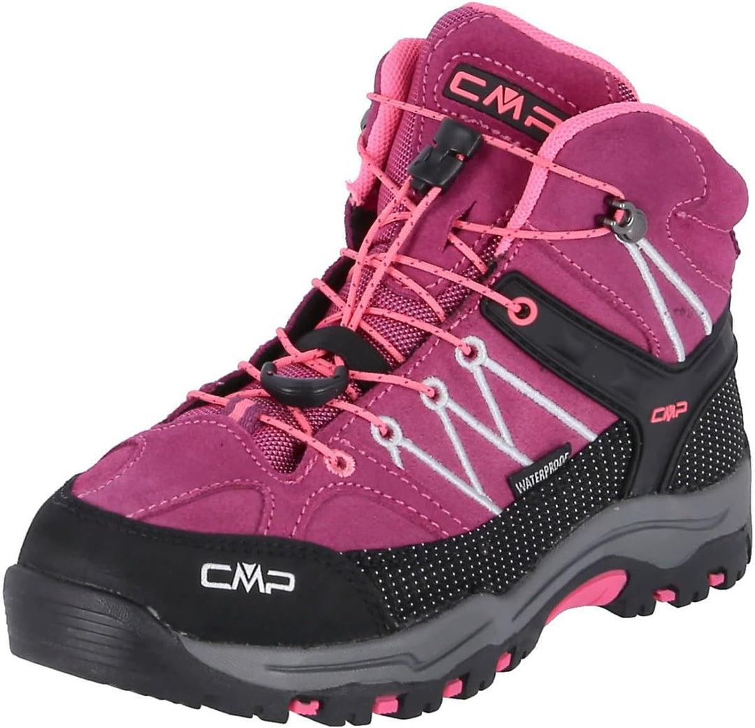 CMP Unisex Kinder Kids Rigel Mid Shoes Wp Trekking-Schuhe 30 EU Berry Pink Fluo, 30 EU Berry Pink Fl