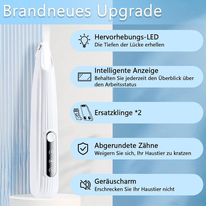 Mucek Leise Hundeschermaschine, Pfotentrimmer für Hunde mit LED-Licht, Hundepfoten Trimmer Wiederauf