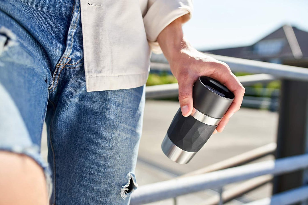 Emsa Travel Mug Compact Thermobecher 300 ml, Isolierbecher Edelstahl, Kaffeebecher to go, 3h heiss,