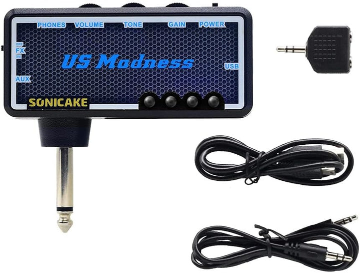 SONICAKE Mini Verstärker Gitarren Chorus Effekt AMP Kopfhörer Verstärker Pocket wiederaufladbar Gita