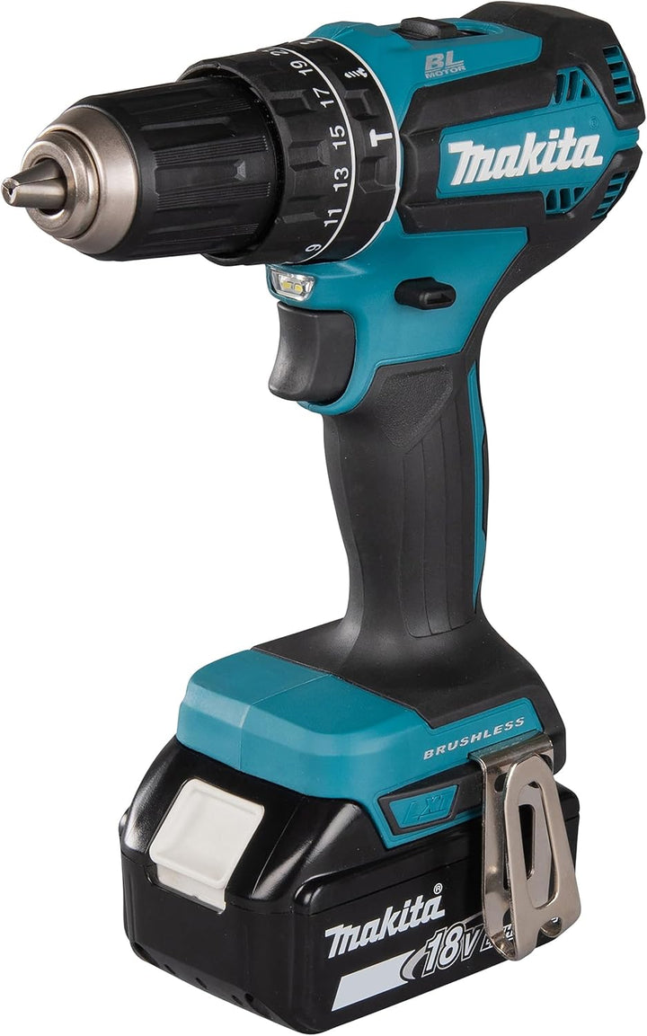 Makita DHP485RTJ Akku-Schlagbohrschrauber 18 V / 5,0 Ah, 2 Akkus, Ladegerät im MAKPAC mit 2 Akkus +