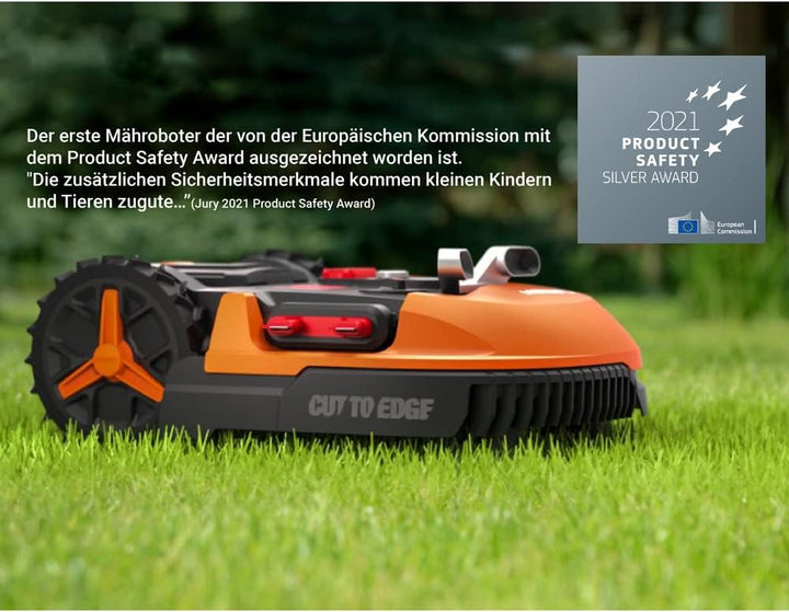 WORX Landroid WR900E Mähroboter – Akkurasenmäher für kleine Gärten mit bis zu 500m² – Selbstfahrende