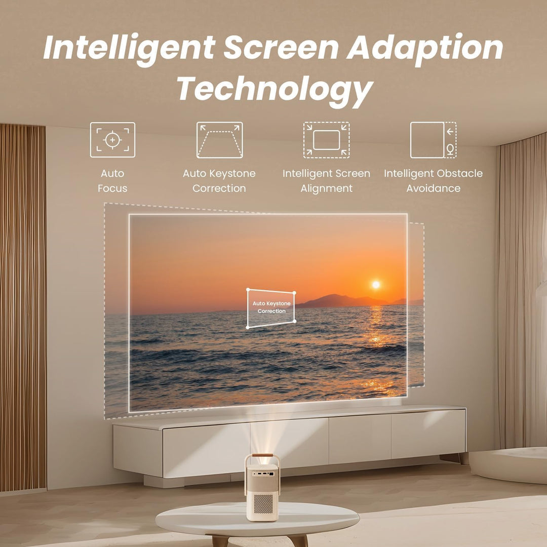 Yaber T2 Plus Outdoor Projektor mit WiFi 6 und Bluetooth, Native 1080P Smart Movie Tragbarer Projekt