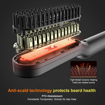 ANLAN , 2 in 1 Bartglätter für Männer und Mini Haarglätter, 5-Stufen Temperatur(120-200℃), 30er Schn