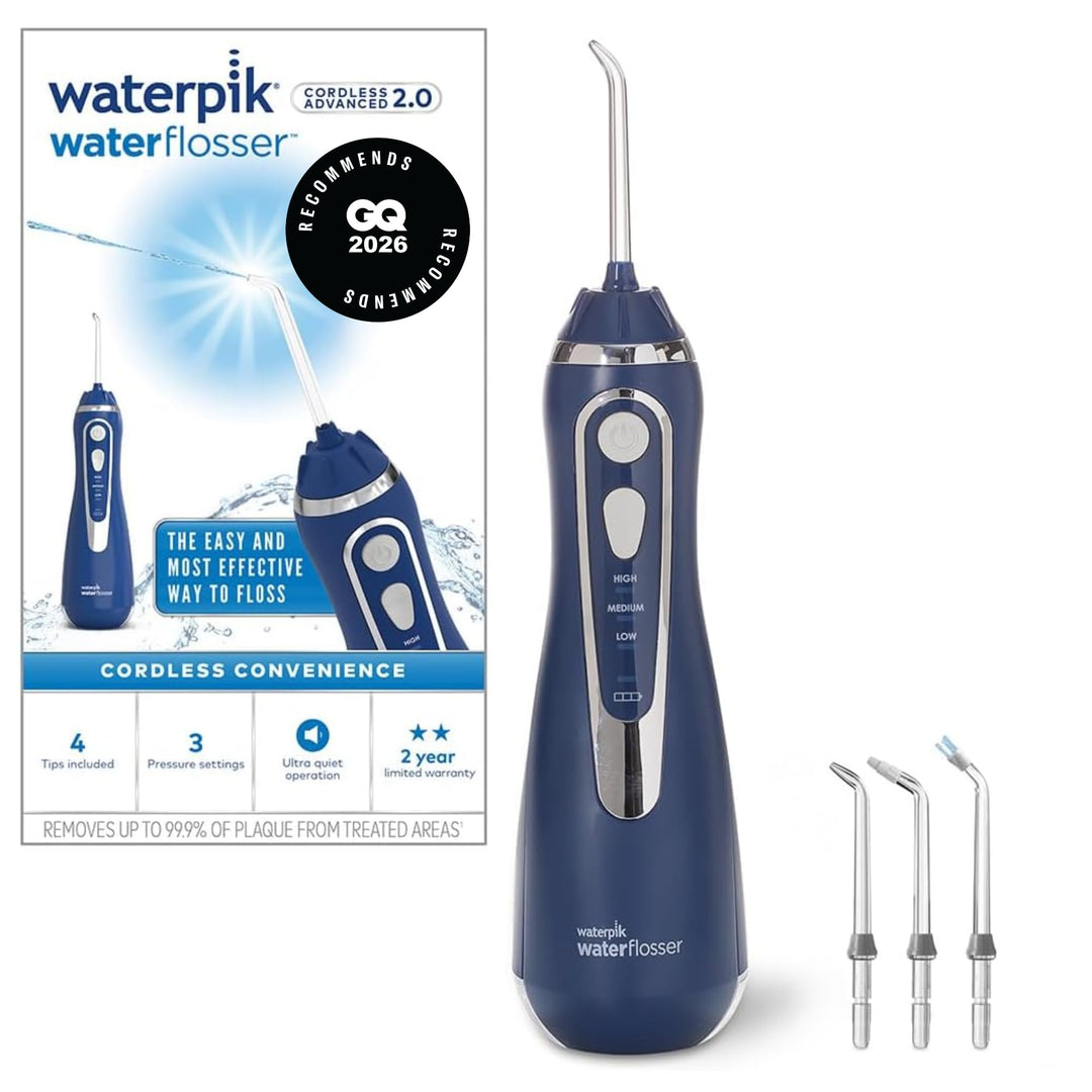 Waterpik Kabellose Munddusche Advanced, 4 Aufsätze, Druckbereich 3,1 bis 5,2 bar, 3 Druckeinstellung