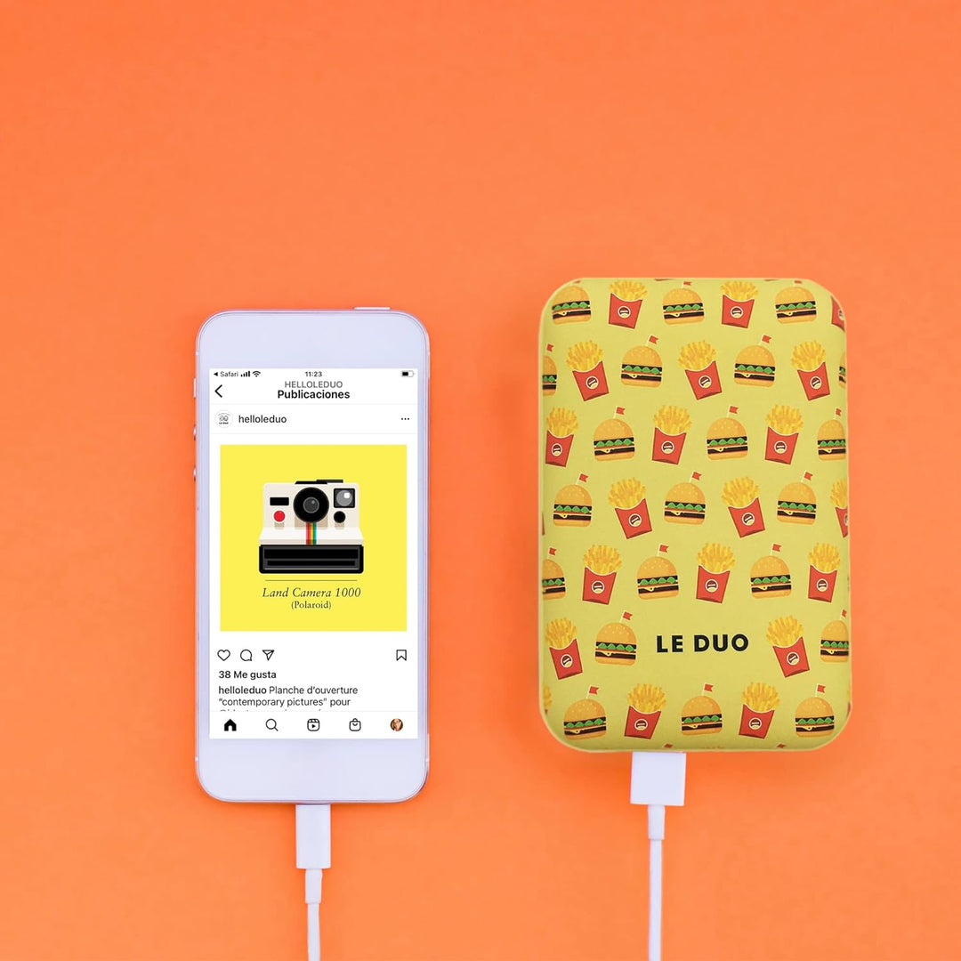 Wondee Power Bank, Slimmest USB 3A High Speed 10000 Ah Wondee Externer Akku Junk Food, tragbarer Akk