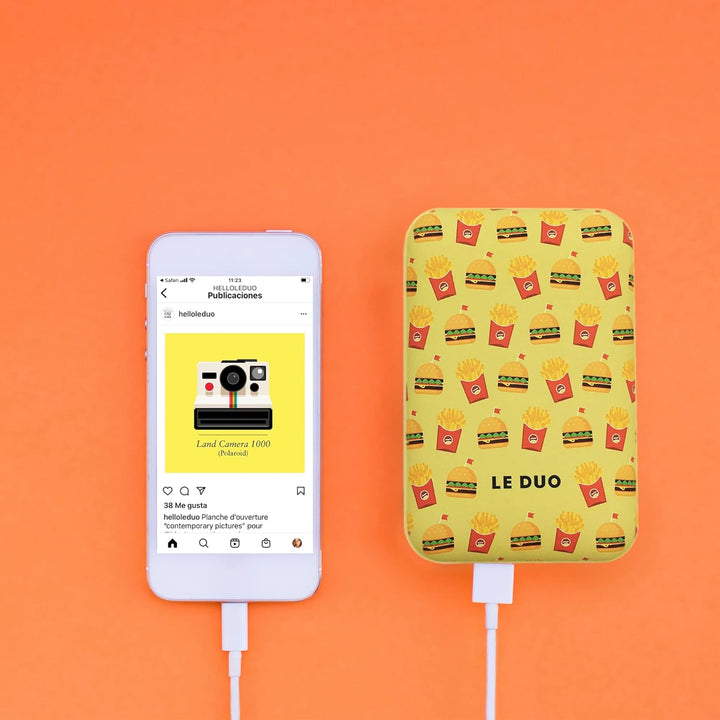 Wondee Power Bank, Slimmest USB 3A High Speed 10000 Ah Wondee Externer Akku Junk Food, tragbarer Akk