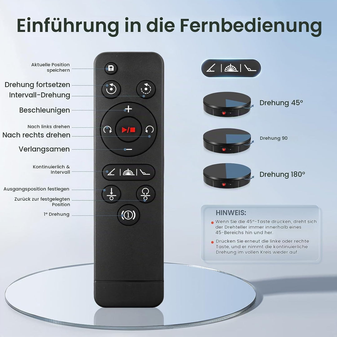Elektrischer Drehteller, Couleeur 30CM 100KG Elektrischer Drehbarer Drehteller, 360° Richtung und Ge