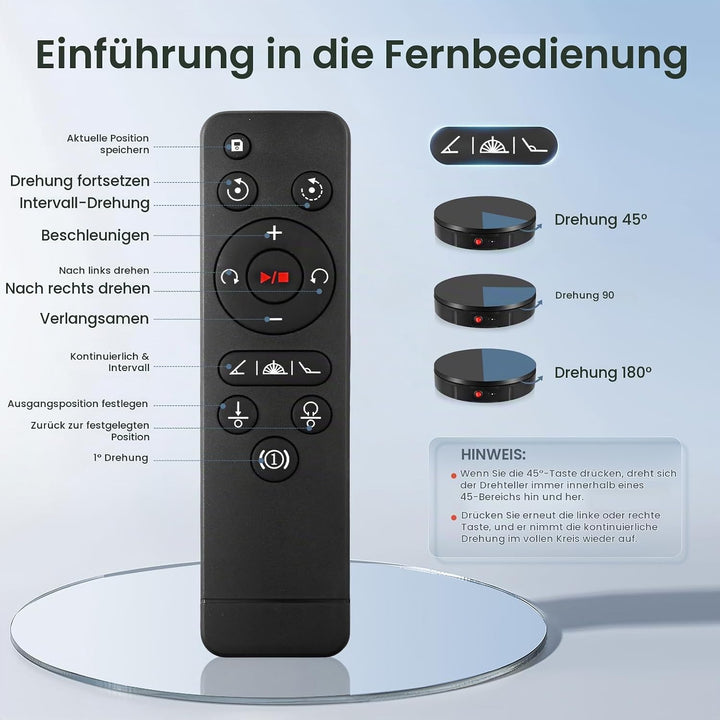 Elektrischer Drehteller, Couleeur 100KG 30CM Automatische Drehplattform, 360 Grad Richtung und Gesch