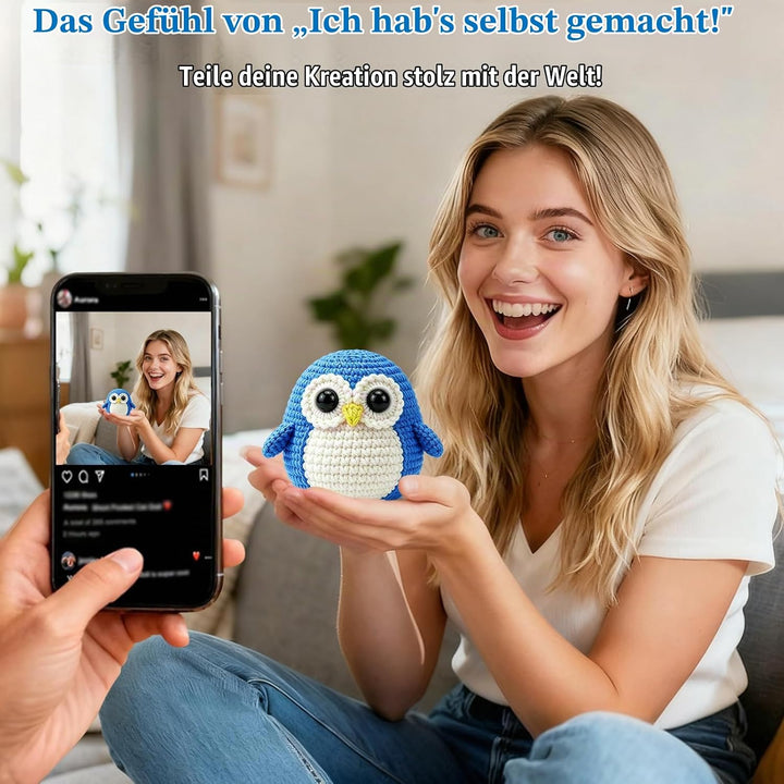 7CDXD Häkelset für Anfänger, DIY Häkelset, Häkeltier-Sets für Anfänger, mit Video-Tutorial, Häkel-St