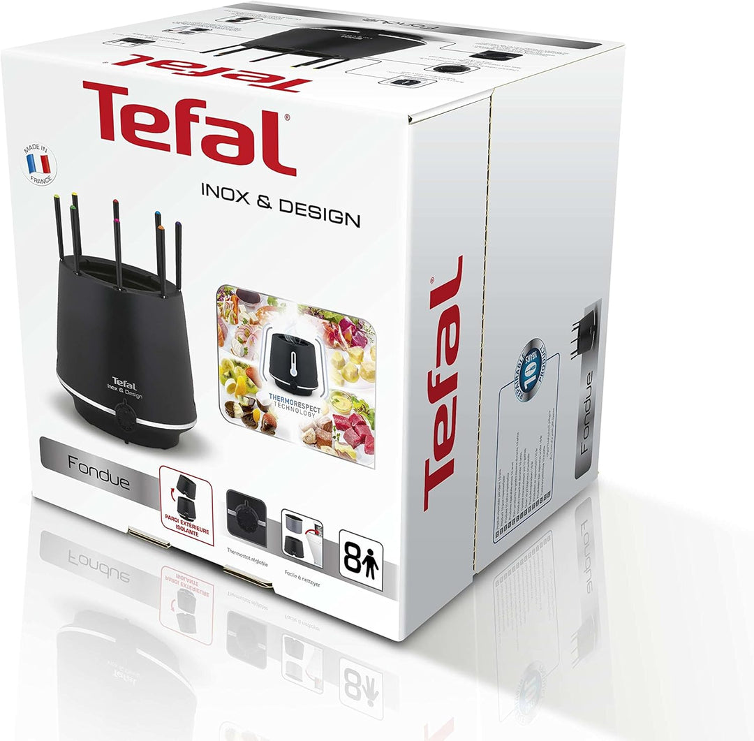 Tefal EF256812 Fondue aus Edelstahl & Design mit isolierender Wand, 8 Gabeln, spülmaschinenfest und