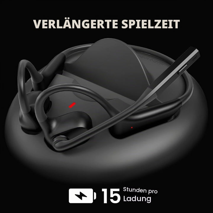 Avantalk Lingo N21 - Open-Ear Kabellos Headset mit Geräuschunterdrückendem Boom-Mikrofon &amp; Ladestati