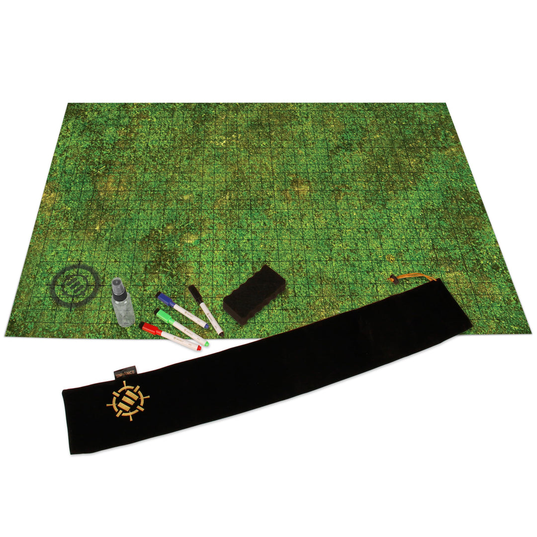 ENHANCE RPG-Raster-Spielmatte - Tabletop DND Karte (60.96 x 91.44 cm) Rollenspiel Dry-Erase Matte, k