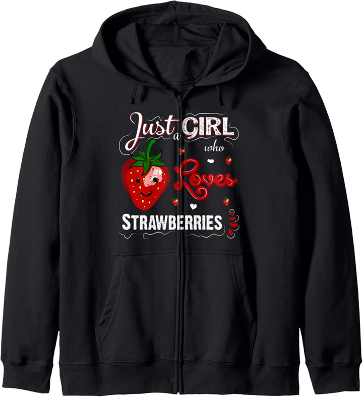 Nur ein Mädchen, das Erdbeeren liebt Kapuzenjacke