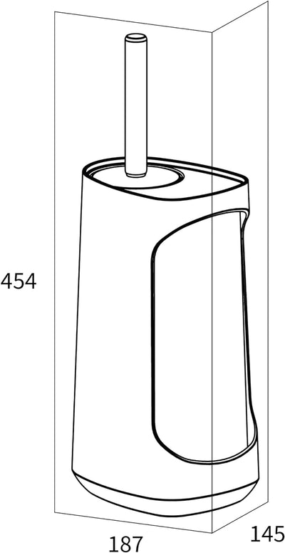 Tiger Tess Toilettenbürstenhalter freistehend, mit Aufbewahrungsfach für Reiniger und flexibler Swoo