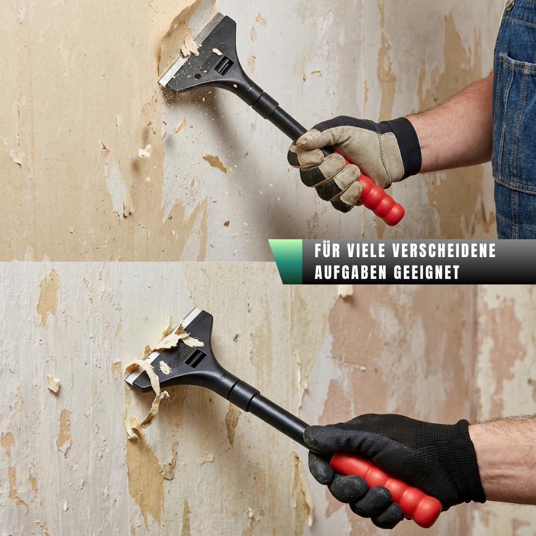 Green Home Farbschaber PREMIUM 30 cm Tapetenschaber [Schnellwechselvorrichtung] - 100 mm inkl. 5 Ers