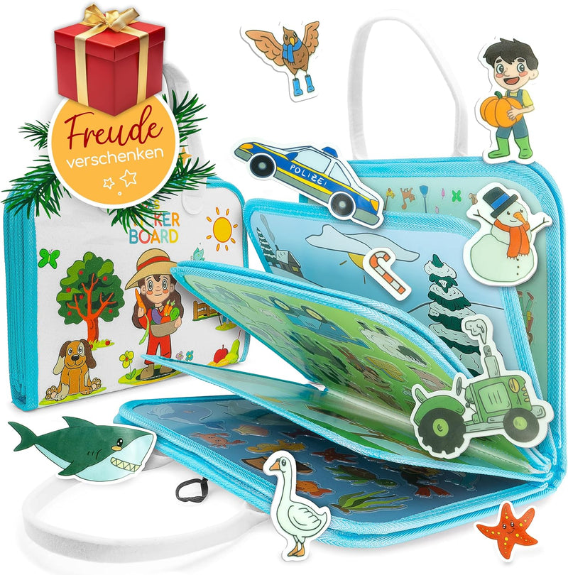 zoula kidz® Stickerbuch ab 3 Jahre - hochwertige, Wiederverwendbare Sticker ohne Klebstoff - Sticker