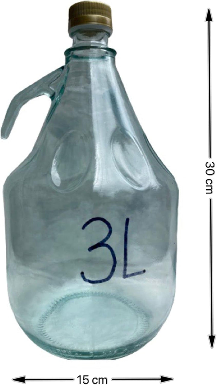 lilawelt24 2X 3L Flasche mit Schraubverschluss + Stopfen + Gärröhrchen GLASBALLON Weinballon GÄRBALL