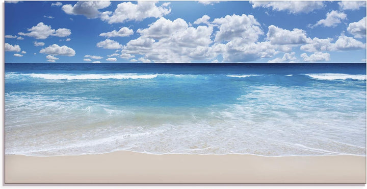 ARTland Glasbilder Wandbild Glas Bild einteilig 60x30 cm Querformat Strand Meer Karibik Urlaub Somme