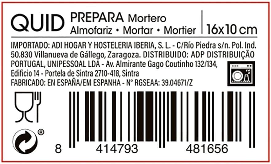 Quid 7575000 Mörser Nº0 16 x 10 cm vorbereitet, gelb, 16 x 10 x 12 cm 16x10x12 cm, 16x10x12 cm