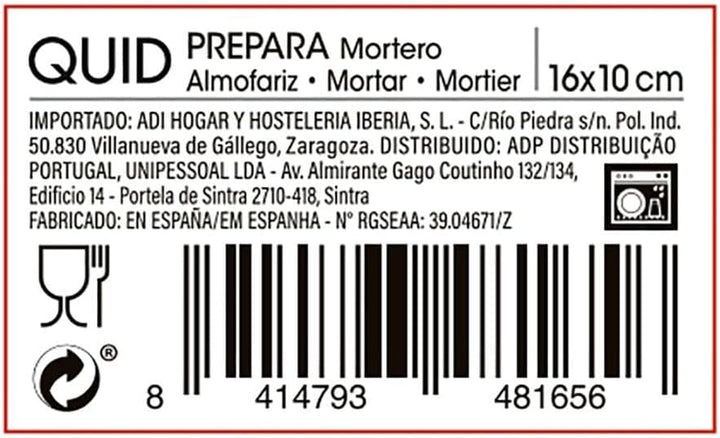 Quid 7575000 Mörser Nº0 16 x 10 cm vorbereitet, gelb, 16 x 10 x 12 cm 16x10x12 cm, 16x10x12 cm