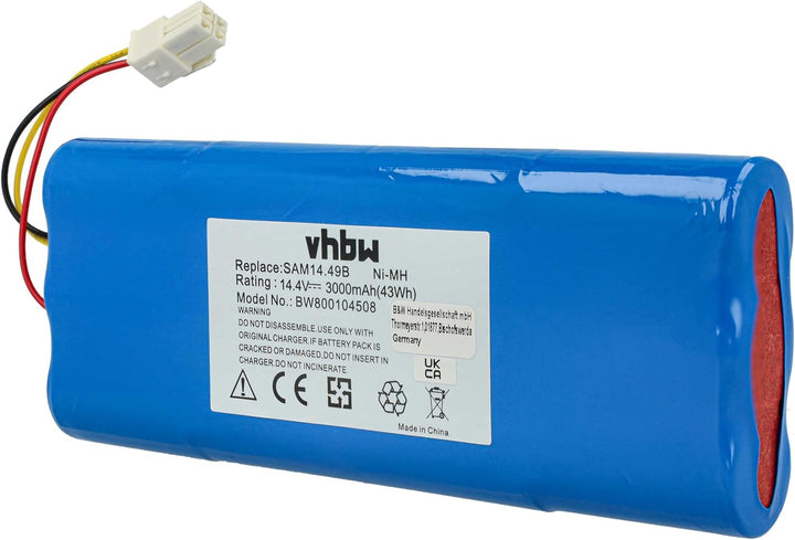 vhbw 1x Akku Ersatz für Samsung SAM14.49B für Home Cleaner Heimroboter (3000 mAh, 14,4 V, NiMH)