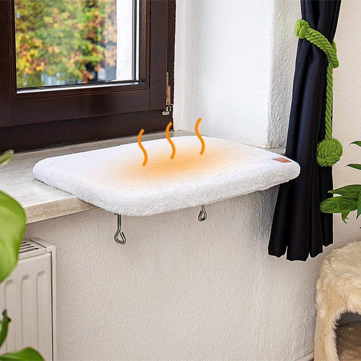 Pfotenolymp® Premium Selbstheizendes Liegebrett für Katzen am Fenster - Einzigartige Thermo Selbsthe