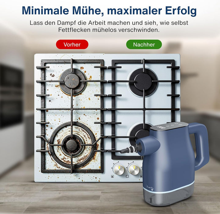 Samako AirSteam S1 Handdampfreiniger 1350W, bis 120°C Heissdampf, 15s Aufheizzeit, 400ml Tank, Touch