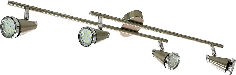 Trango 4-flammig LED Deckenleuchte 2992-42SD in Nickel matt incl. 4x 5 W 3-Stufen dimmbaren LED Leuc