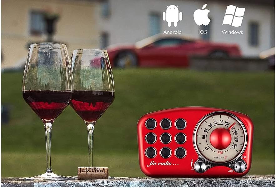 Radio Feegar Retro Bluetooth Lautsprecher,Vintage FM Radio mit altmodischem klassischem Stil,Starke