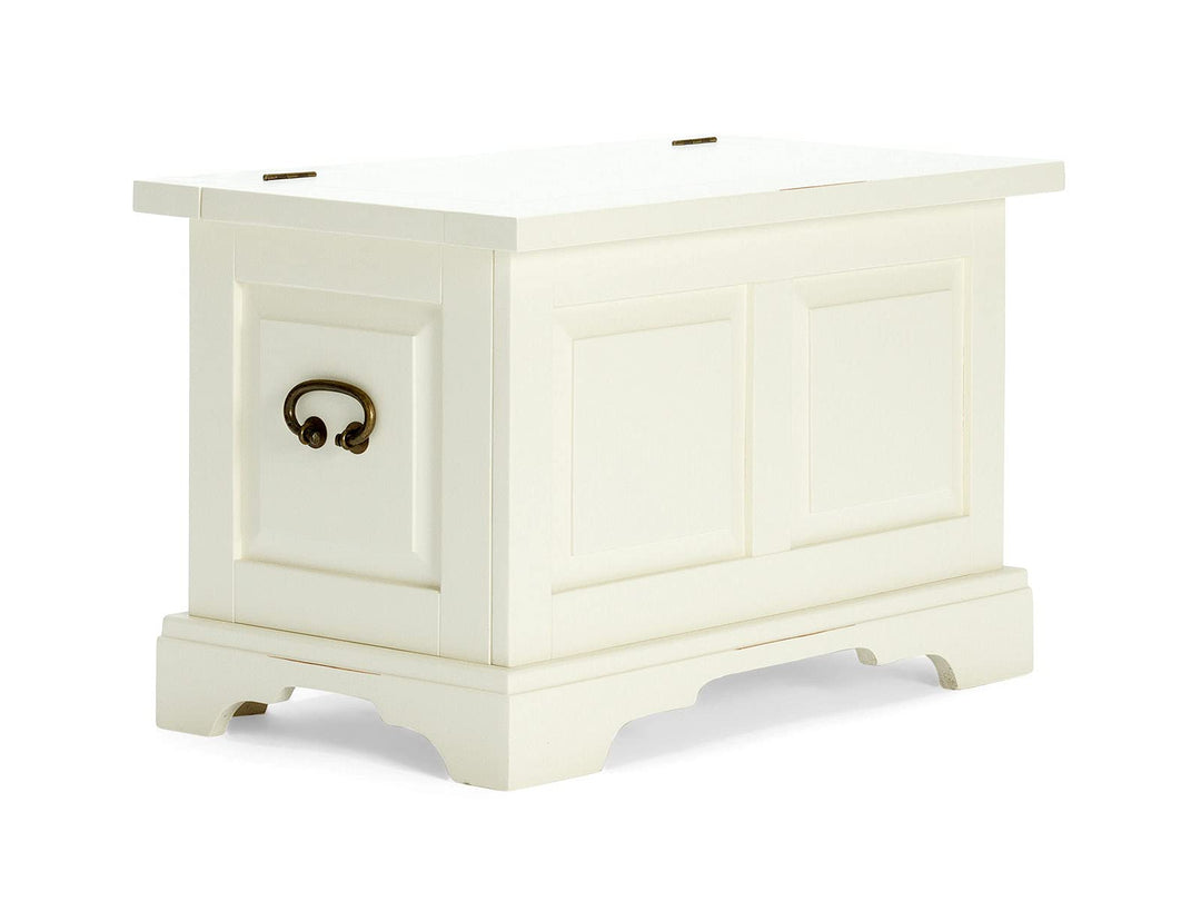 Woodkings® Holztruhe mit Deckel Catana Creme weiss Echtholz Pinie rustikal Flurbank Landhaus Möbel D