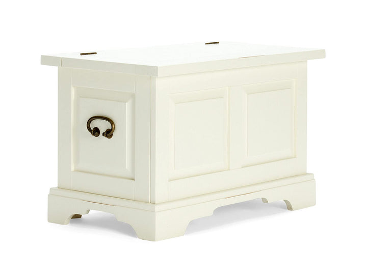 Woodkings® Holztruhe mit Deckel Catana Creme weiss Echtholz Pinie rustikal Flurbank Landhaus Möbel D