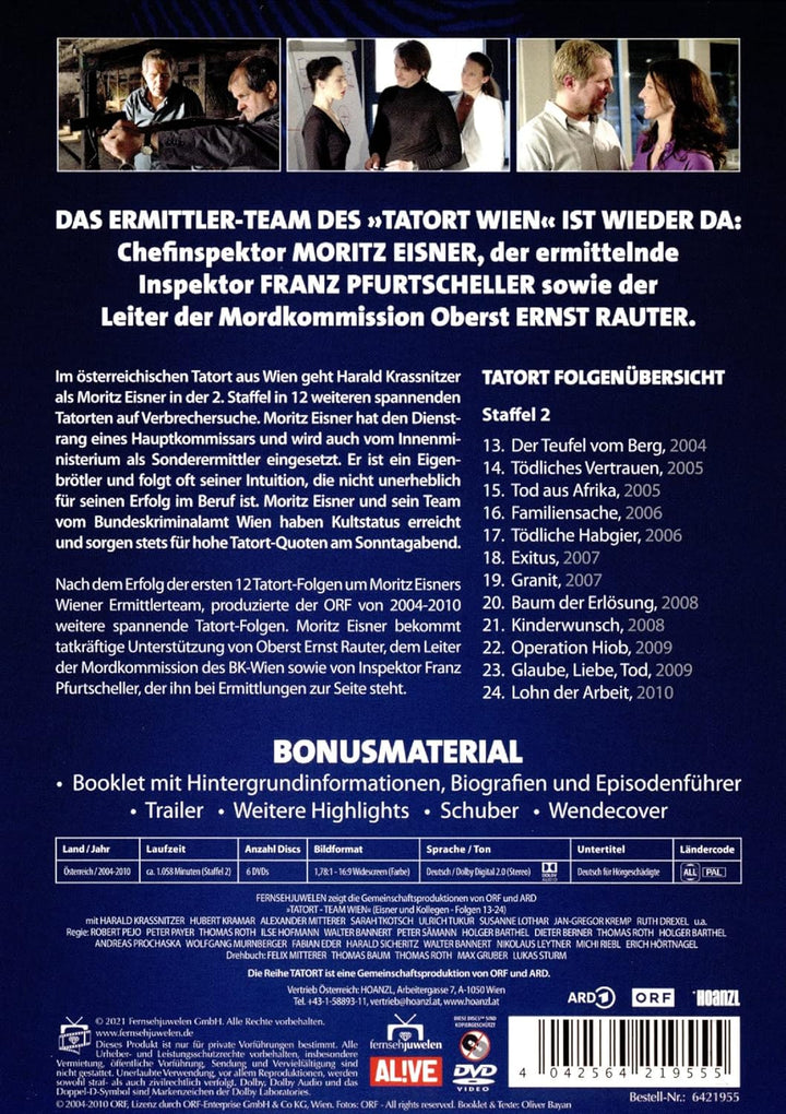 Tatort Wien - Inspektor Eisner ermittelt - Staffel 2 (Folgen 13-24) (6 DVDs), DVD