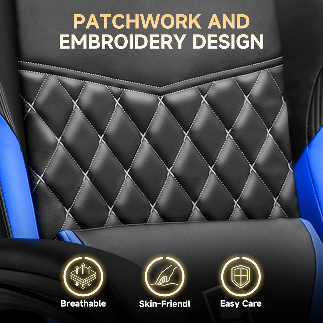 GTPLAYER Gaming Stuhl, Gaming Chair, Ergonomischer Höhenverstellbarer Bürostuhl, Zweckmässig für Win