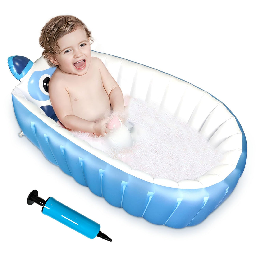 Aufblasbare Badewanne, Kinderbadewanne, Rutschfester Babypool zum Sitzen, Faltbarer Duschbecken für
