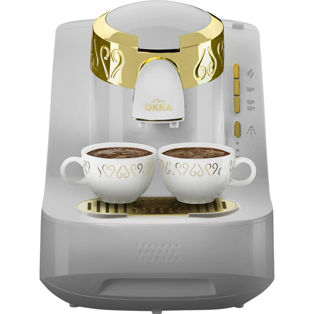 Arzum OKKA OK008-B TURKISH COFFEE MACHINE, fully automatic coffee machine, 2 cups of coffee, White,