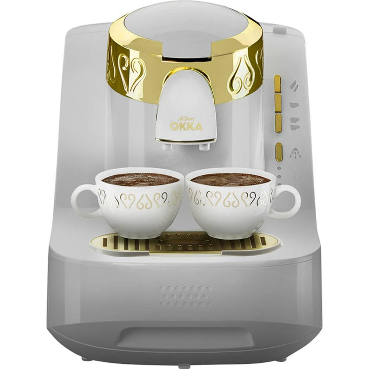 Arzum OKKA OK008-B TURKISH COFFEE MACHINE, fully automatic coffee machine, 2 cups of coffee, White,