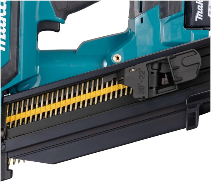 Makita DBN901RTE Bürstenloser Rahmennagler, 18 V, Li-Ion, LXT, komplett mit 2 x 5,0 Ah Akkus und Lad