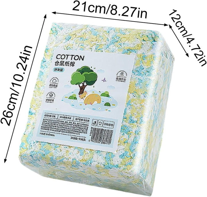 Generisch Einstreu Für Kleine Haustiere – 900-g- Grün-rosa, Saugfähige Papierstreu, Weiches Baumwoll