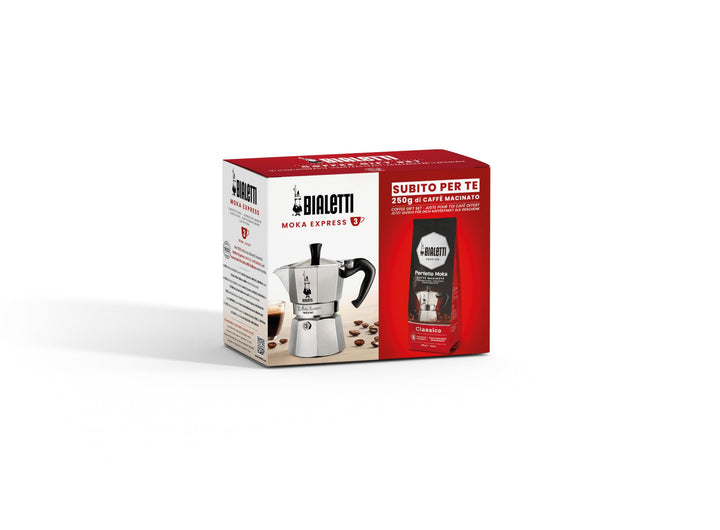 Bialetti Espressokocher plus 250 g Perfekt Moka Bialetti, nicht induktionsfähig, 3 Tassen (130 ml),
