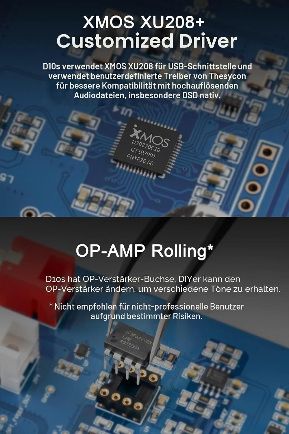Topping D10s Mini USB DAC ES9038Q2M XMOS XU208 PCM384kHz DSD256 Native Audio Amplifier Decoder Schwa