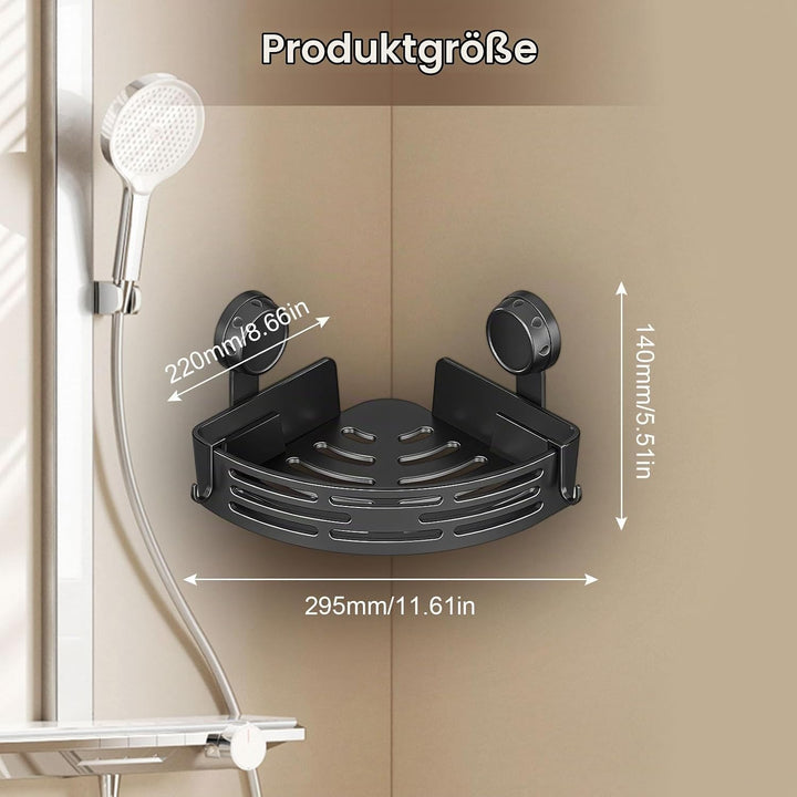 OneNine Duschablage Ecke Ohne Bohren, Dreieck Duschkorb, Badezimmer Regal Badregal,Kunststoff Bad Du