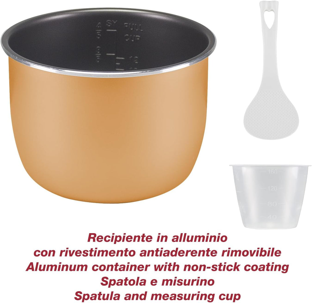 BEPER P101COS002 Schnellkochtopf 6 Liter, 15 Kochprogramme, Schongarer, 24-Stunden-Timer, 3 Druckstu