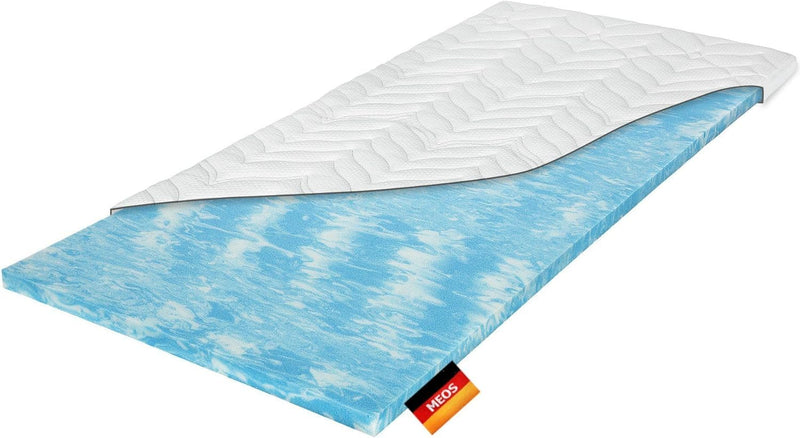 Meos® Gel-Schaum Topper 100x200 für Matratzen & Boxspringbett - Made in Germany - hohes RG50 - Bezug