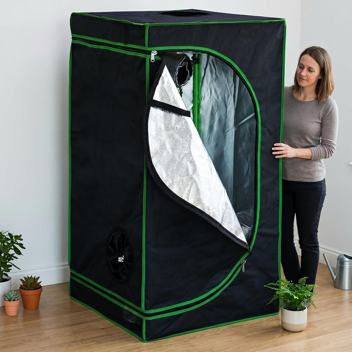 Mucola Growzelt 60x60x120 cm Set mit 3-in-1 Messgerät Zuchtzelt für Hydrokulturen zur Pflanzenzucht