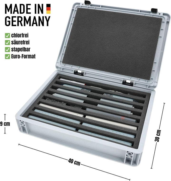 Feldherr Eurobox 40x30 Set für Modelleisenbahn - Spur N - 8 Fächer - Schaumstoffeinlage für stehende